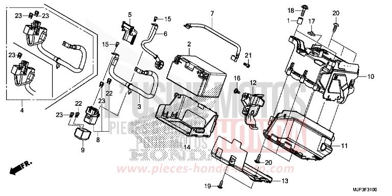BATTERIE von Africa Twin PEARL GLARE WHITE (NHB53H) von 2016